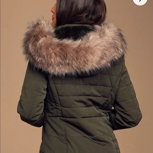 Coats | Snowpack Olive Green Faux Fur 